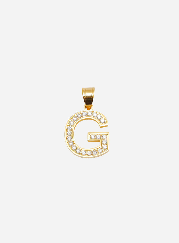 Gracias Dios Diamond Gold Letter G Pendant - Challenger Streetwear