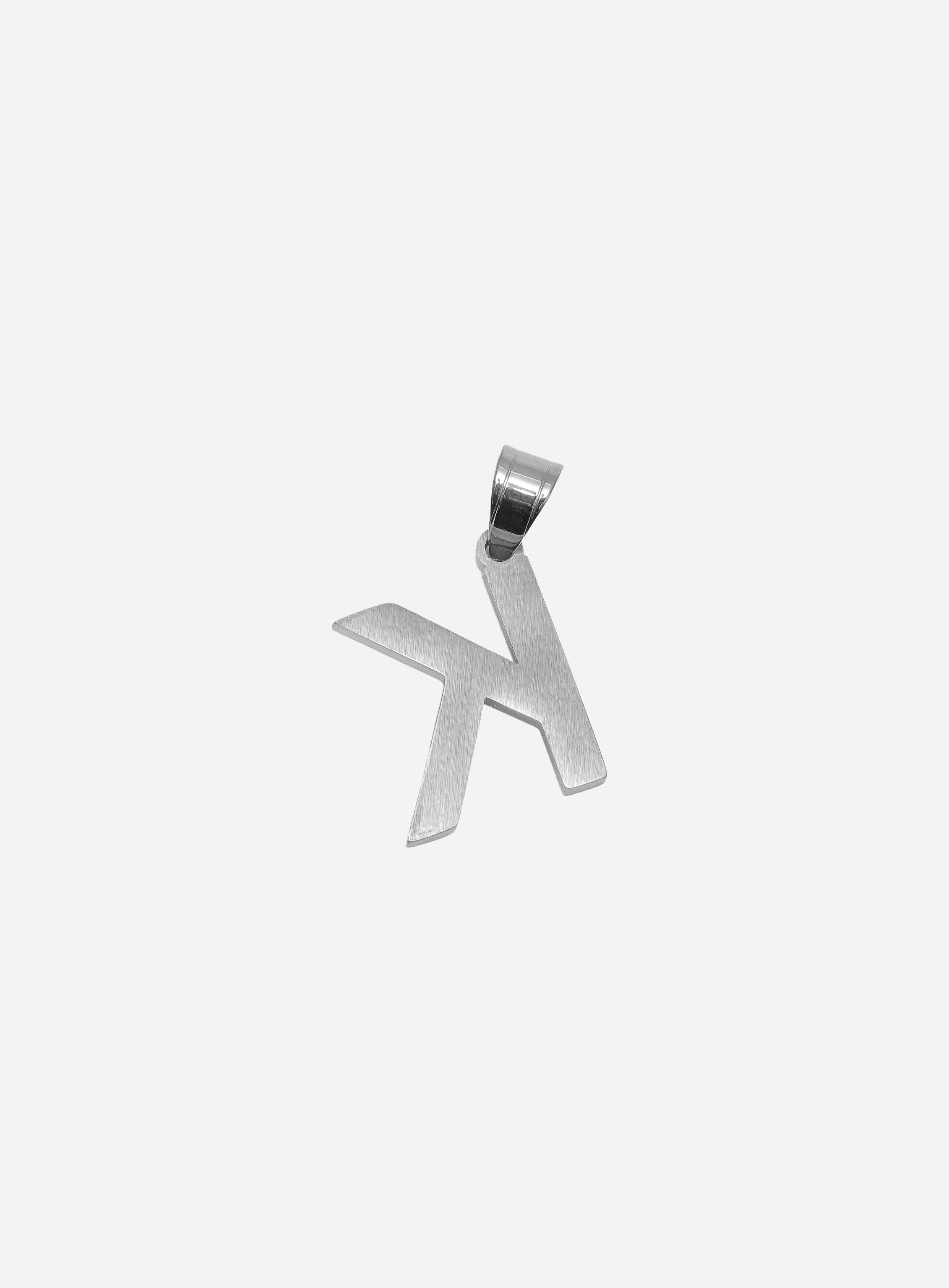 Gracias Dios Diamond Silver Letter K Pendant - Challenger Streetwear