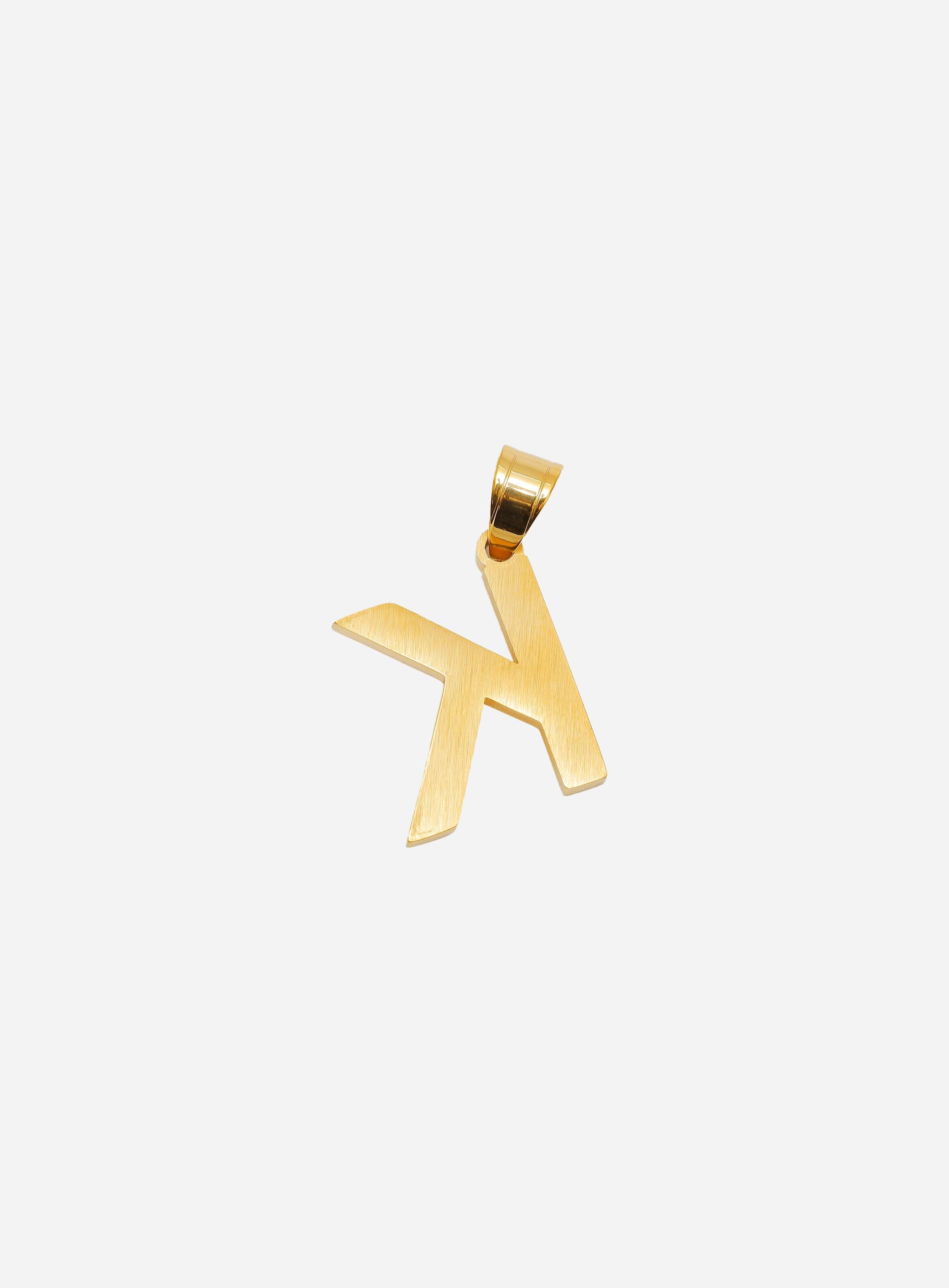 Gracias Dios Diamond Gold Letter K Pendant - Challenger Streetwear