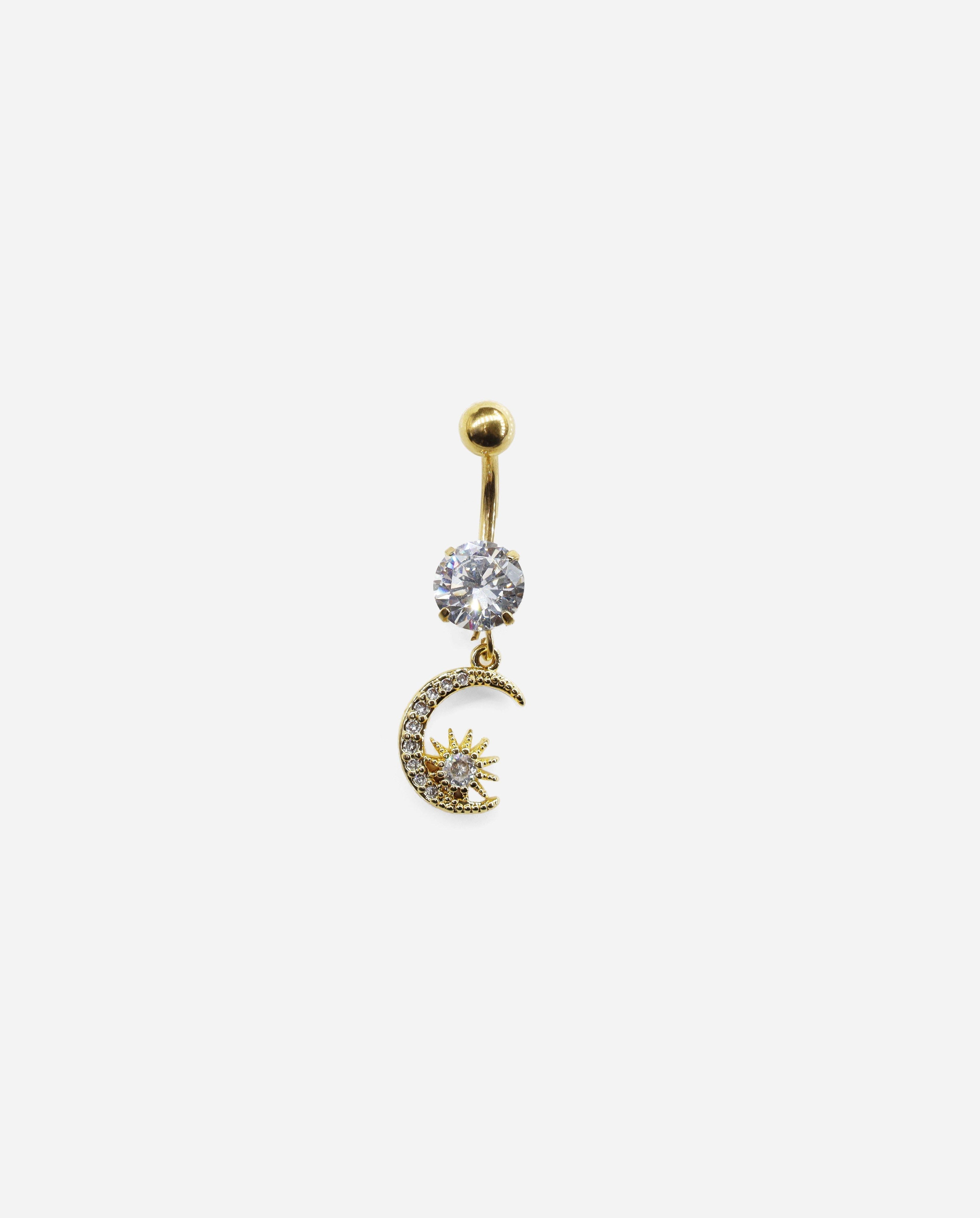Gracias Dios Crescent Moon Dangle Belly Ring - Challenger Streetwear