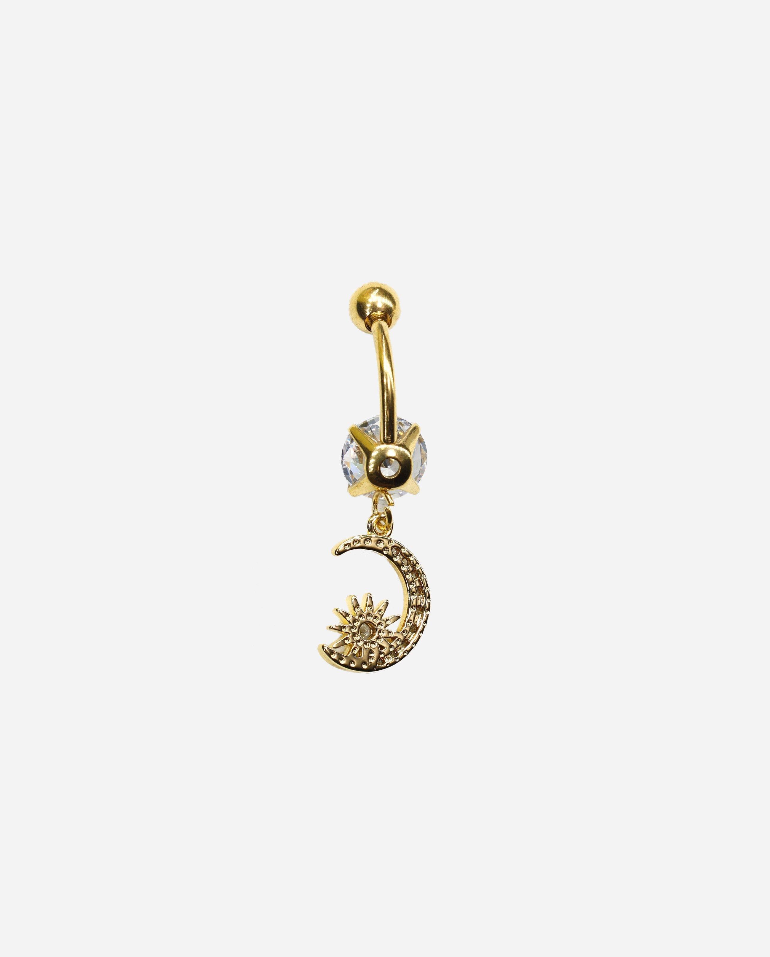 Gracias Dios Crescent Moon Dangle Belly Ring - Challenger Streetwear