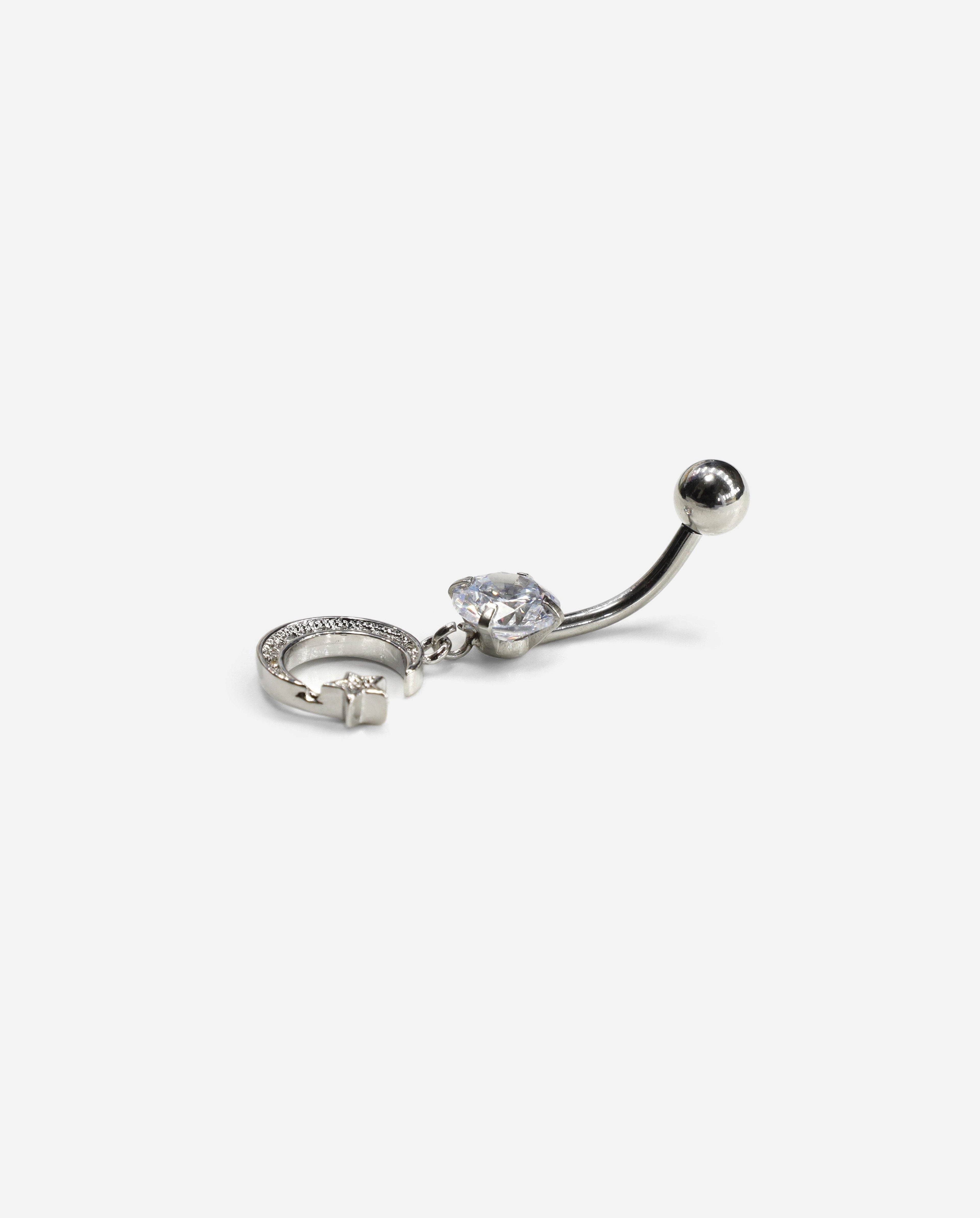Gracias Dios Crescent Moon Star Dangle Belly Ring - Challenger Streetwear