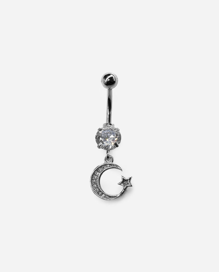 Gracias Dios Crescent Moon Star Dangle Belly Ring - Challenger Streetwear