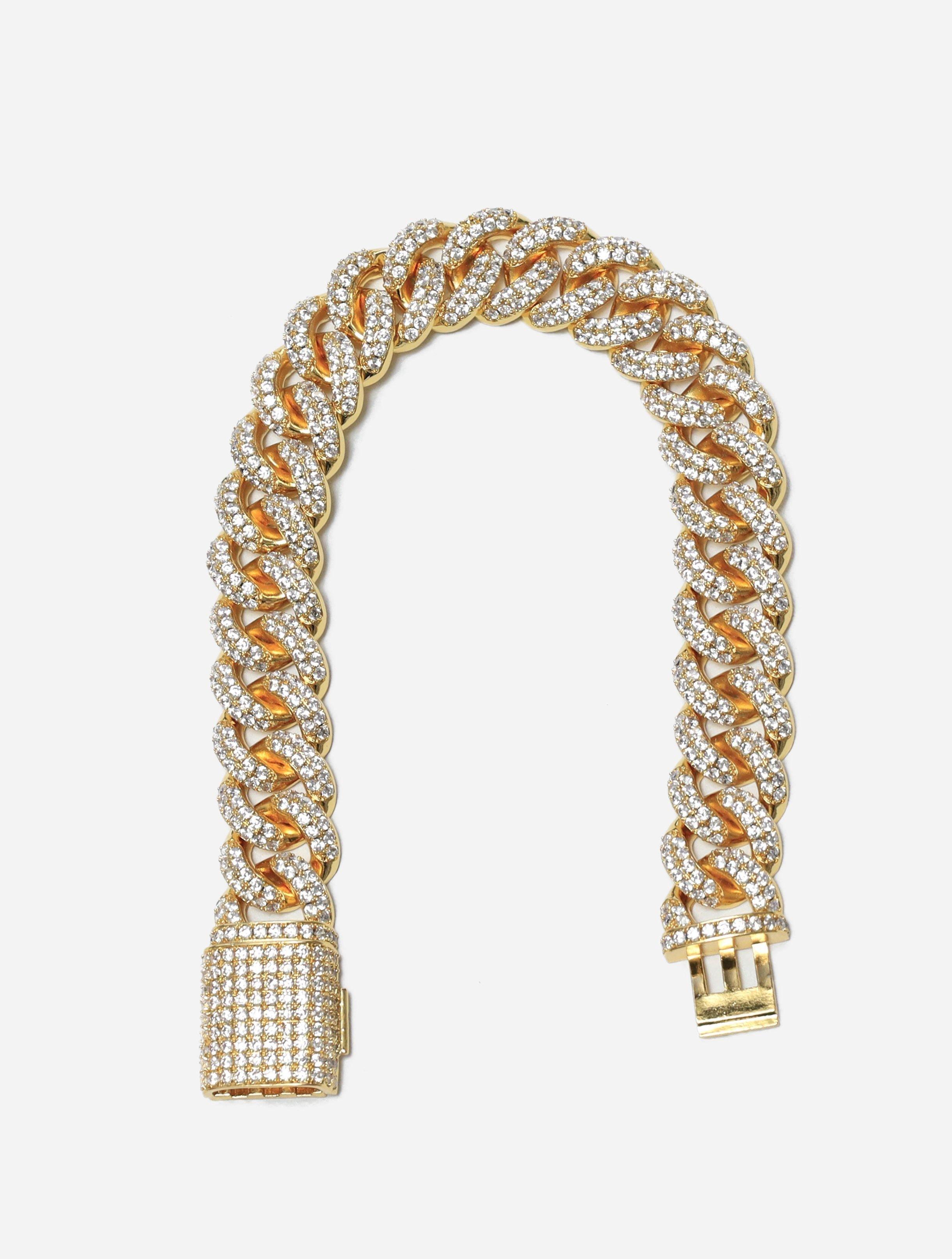 Gracias Dios Cuban Link Diamond 8 18MM Bracelet - Challenger Streetwear