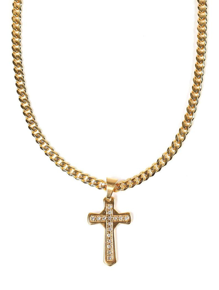 Gracias Dios Iced Gold Hip Hop Cross Pendant - Challenger Streetwear