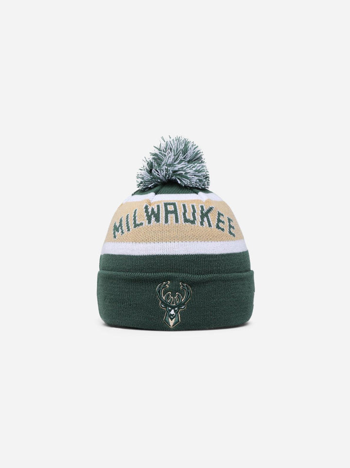 New Era Milwaukee Bucks Knit Medium Pom Beanie - Challenger Streetwear