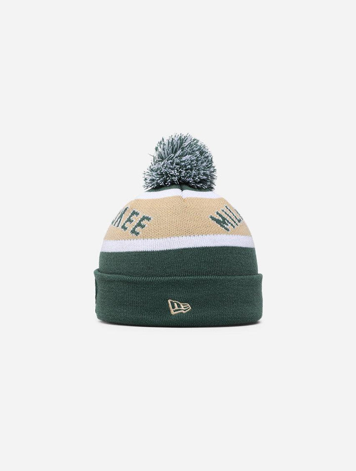 New Era Milwaukee Bucks Knit Medium Pom Beanie - Challenger Streetwear