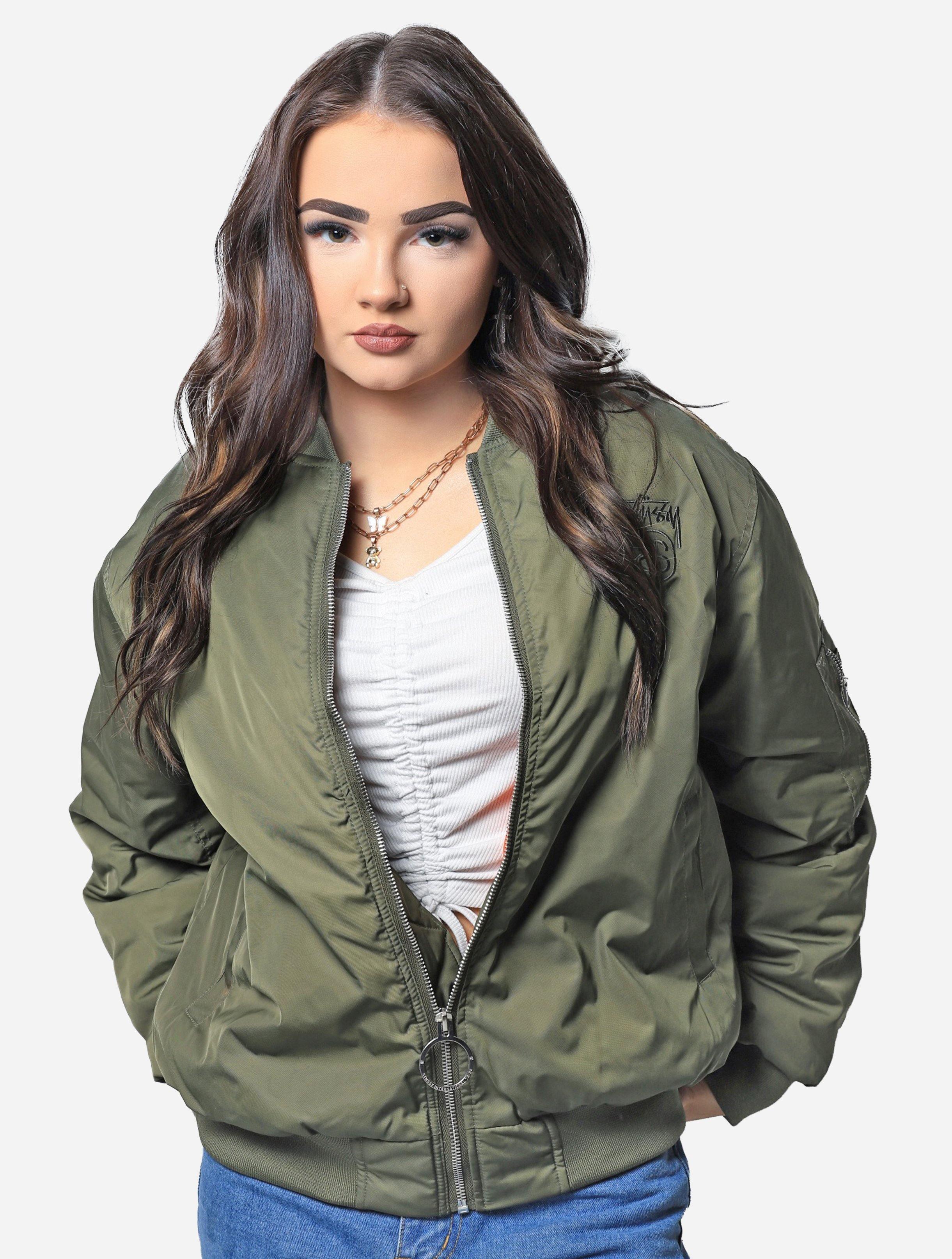 Stussy green discount bomber jacket