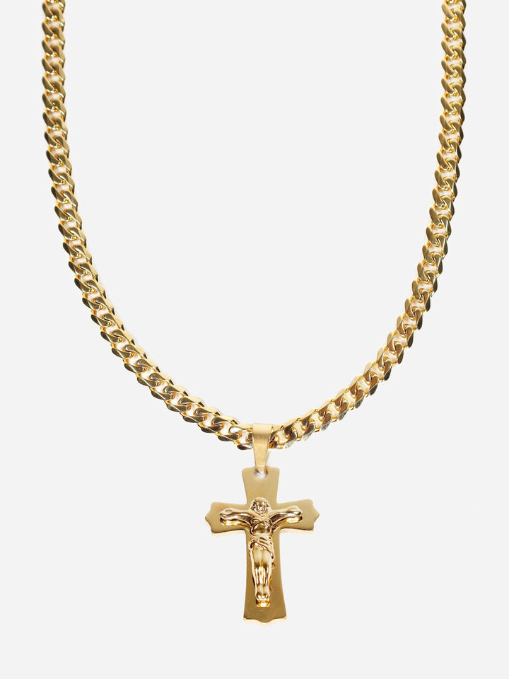 Gracias Dios Vintage Cross Crucifix Pendant - Challenger Streetwear