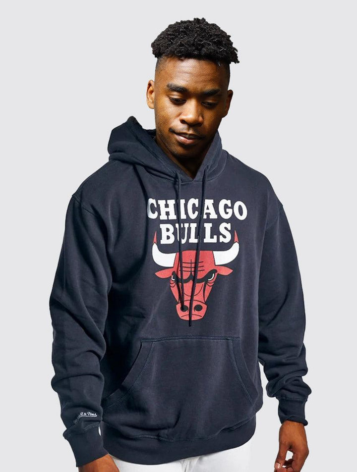 Mitchell And Ness Vintage Logo Hood Bull Fadded Black - Challenger Streetwear
